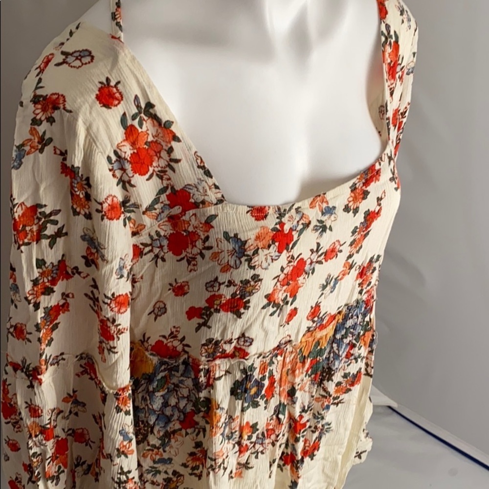 Free People Modern Chinoiserie Tea Combo multicolor floral square neck dress - Picture 5 of 15